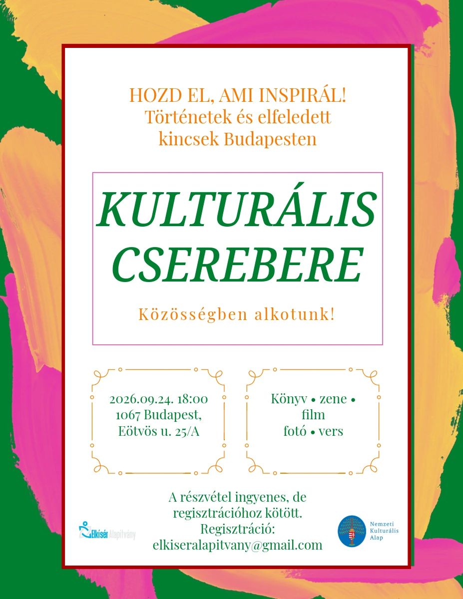 Kulturális Cserebere – történetek és elfeledett kincsek Budapesten – részletes programplakát